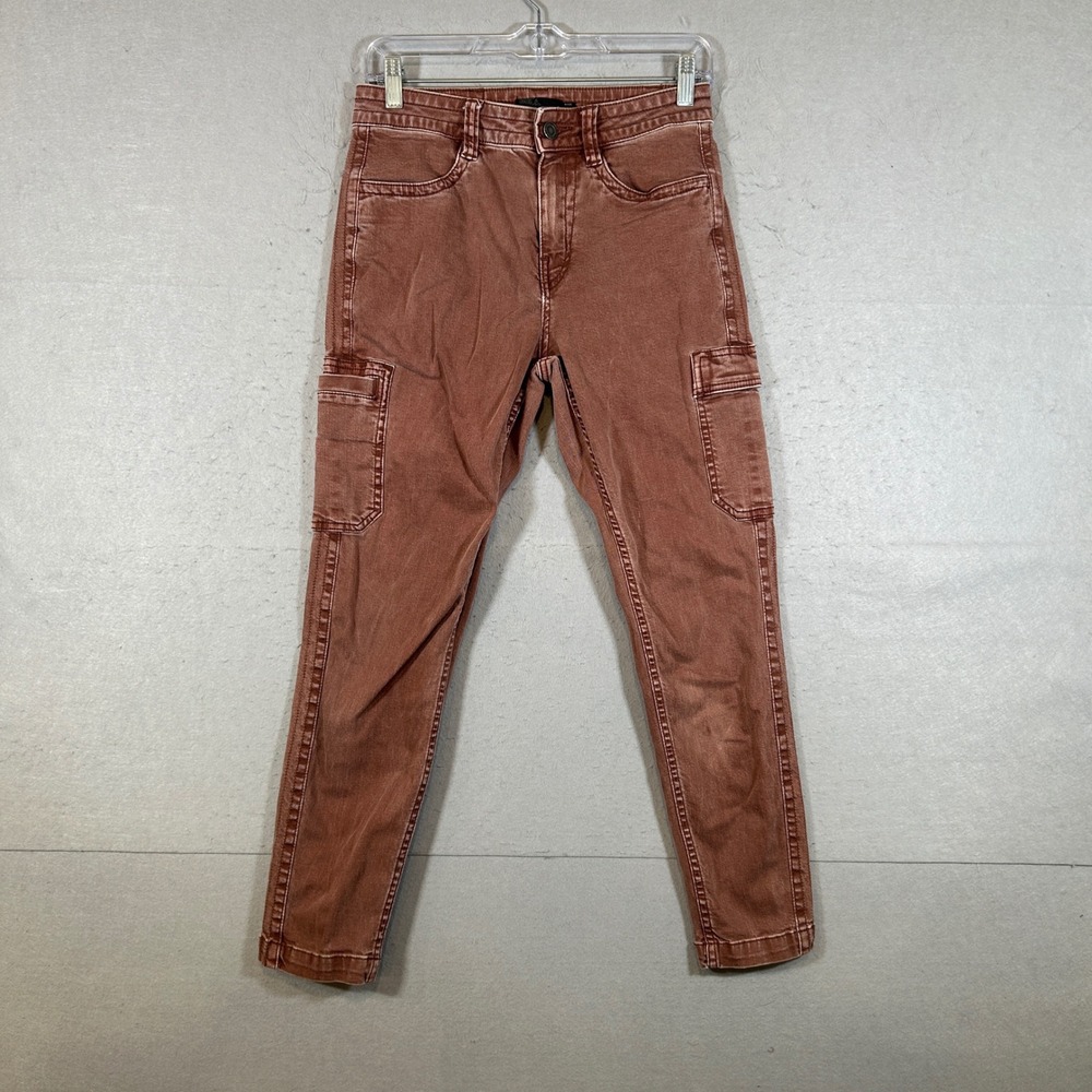 Prana Pants Womens Size 6 Mid Rise Slim Cargo Terracotta Red Utility Hiking